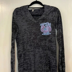 Daytona bike week long sleeve Top has hood.  Sz M